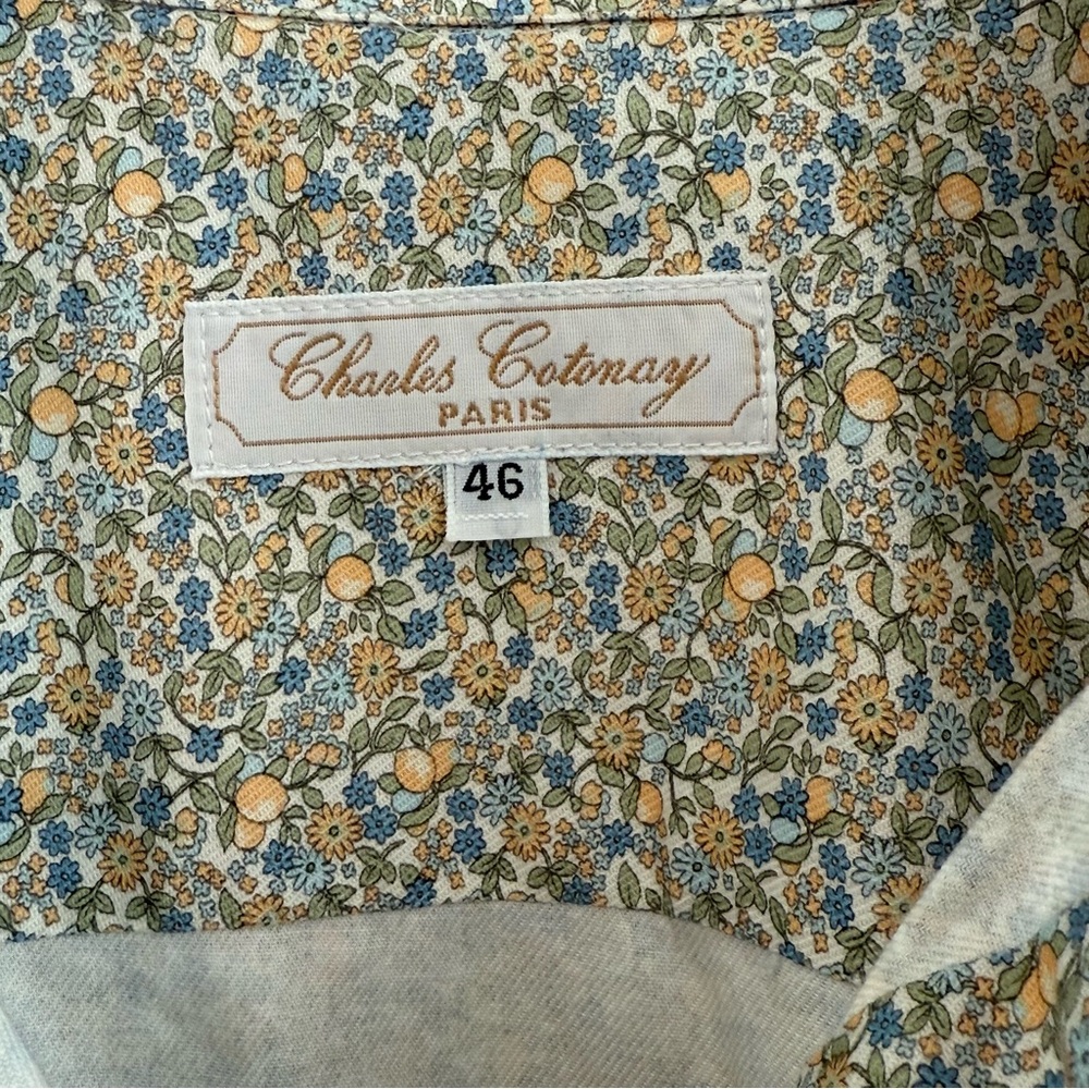 Charles Cotonay Button Down with Lemon and Floral Print - Picture 3 of 7